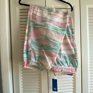 Adidas track pants marble pink and green brand new with tags never worn size L